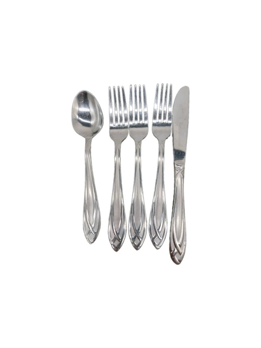 Hampton Silversmiths Lace Frosted Stainless Flatware Fork Spoon Knife